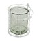 Contemporary Home Living 6.5" Clear and White Round Glass Jar in Wire Basket with Handle